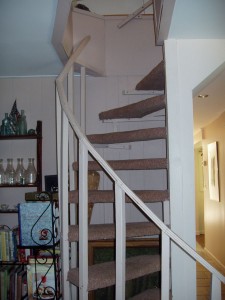 Private spiral staircase to Suite