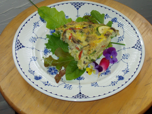 VEGGIE FRITTA WITH OUR GARDEN GREENS